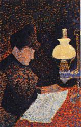 Paul Signac Woman by Lamplight France oil painting art